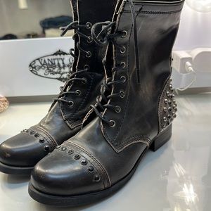 Brand New Aldo Brown with Rhinestones Combat Boots-Never Worn
